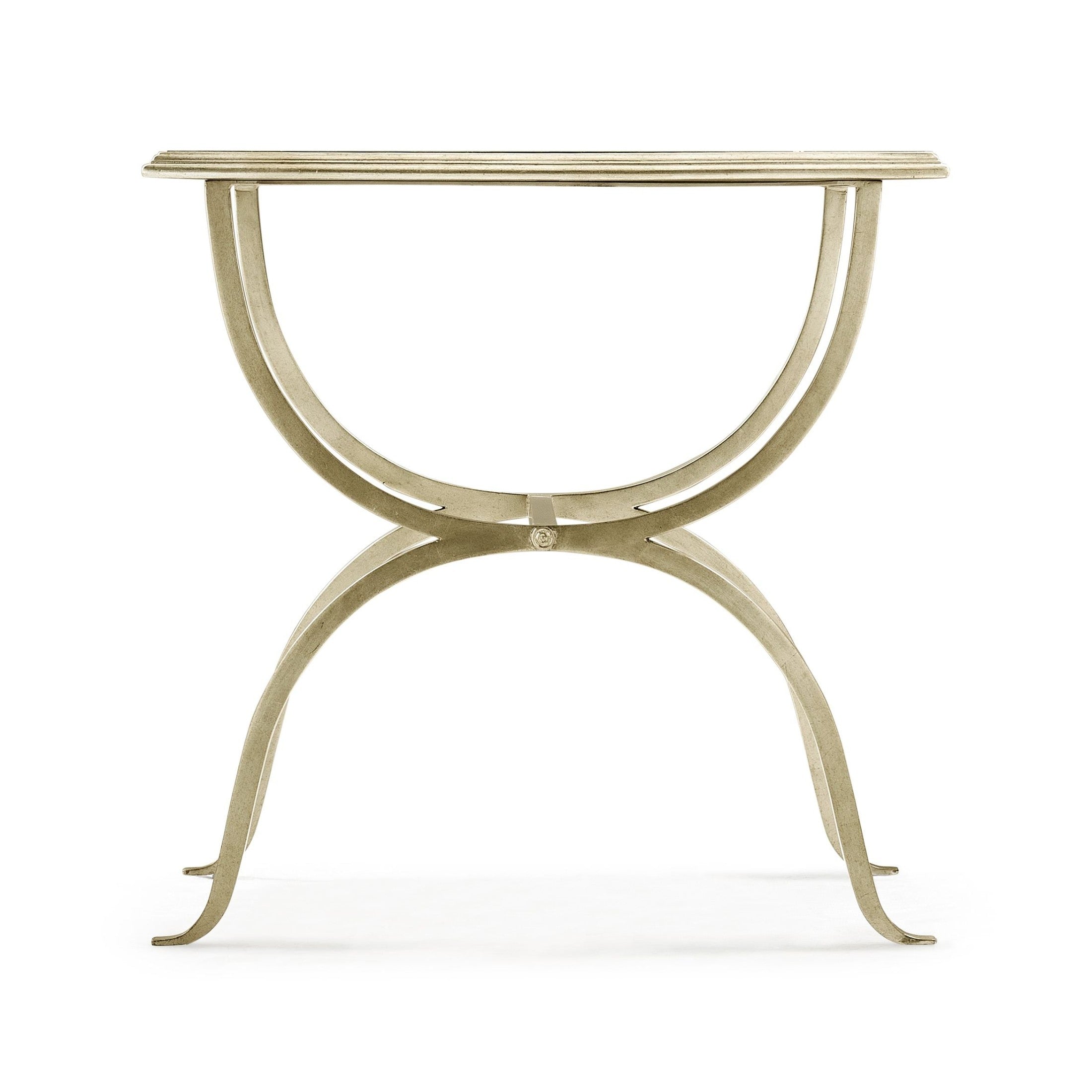 Jonathan Charles Square Side Table Horseshoe - Silver