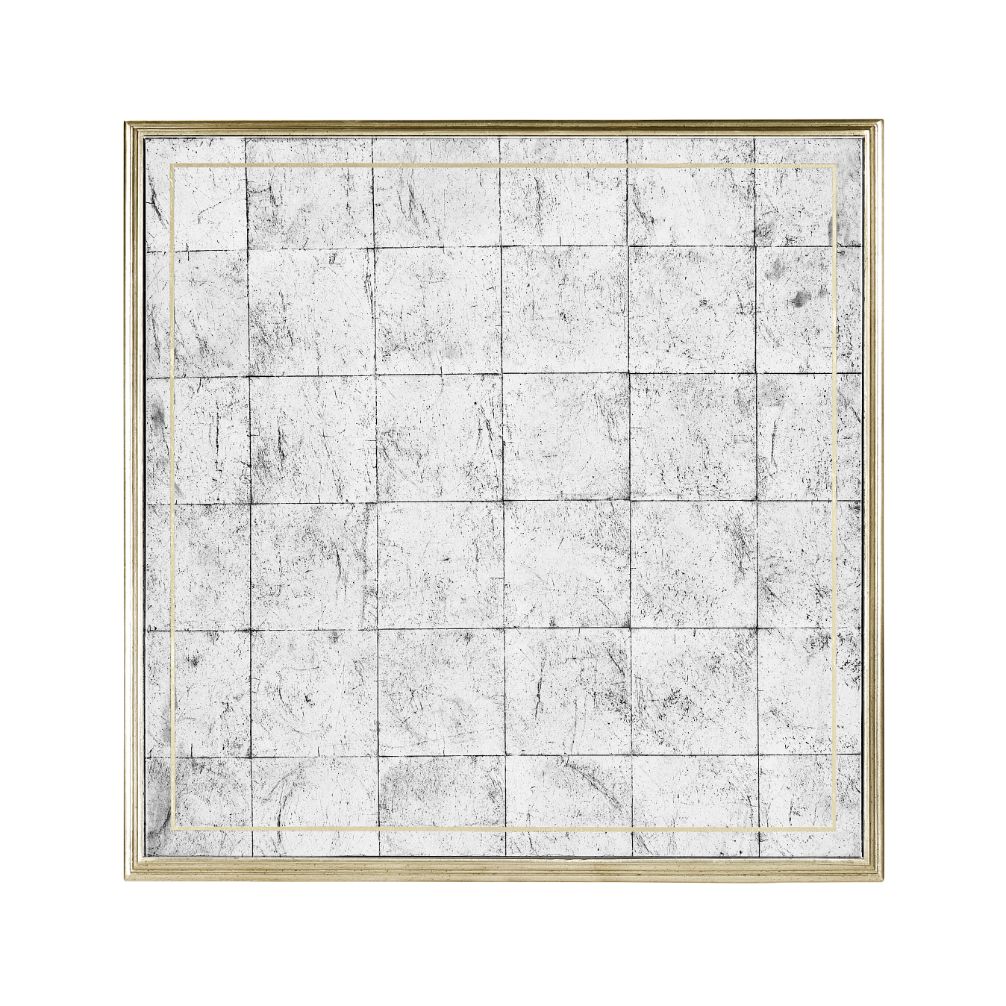 Jonathan Charles Square Side Table Horseshoe - Silver