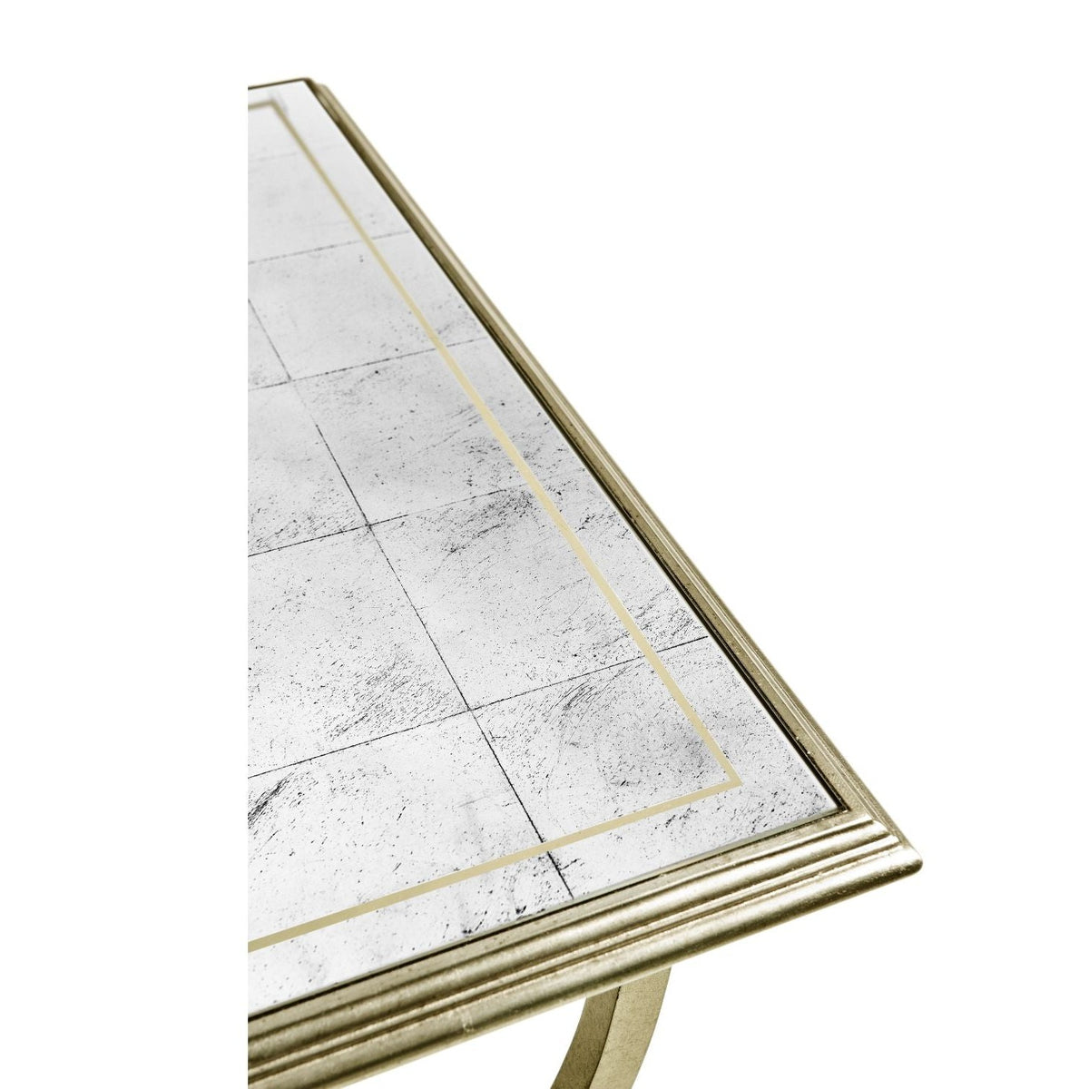 Jonathan Charles Square Side Table Horseshoe - Silver