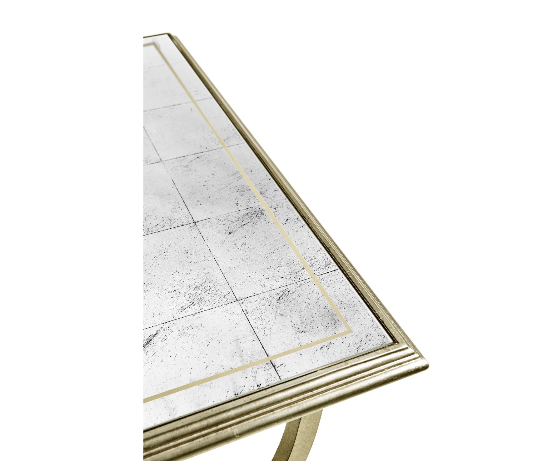 Jonathan Charles Square Side Table Horseshoe - Silver