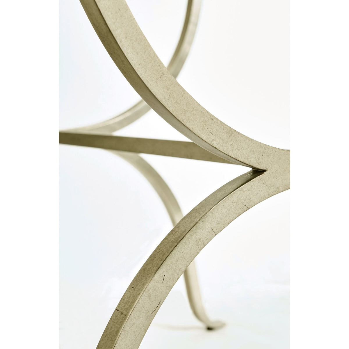 Jonathan Charles Square Side Table Horseshoe - Silver
