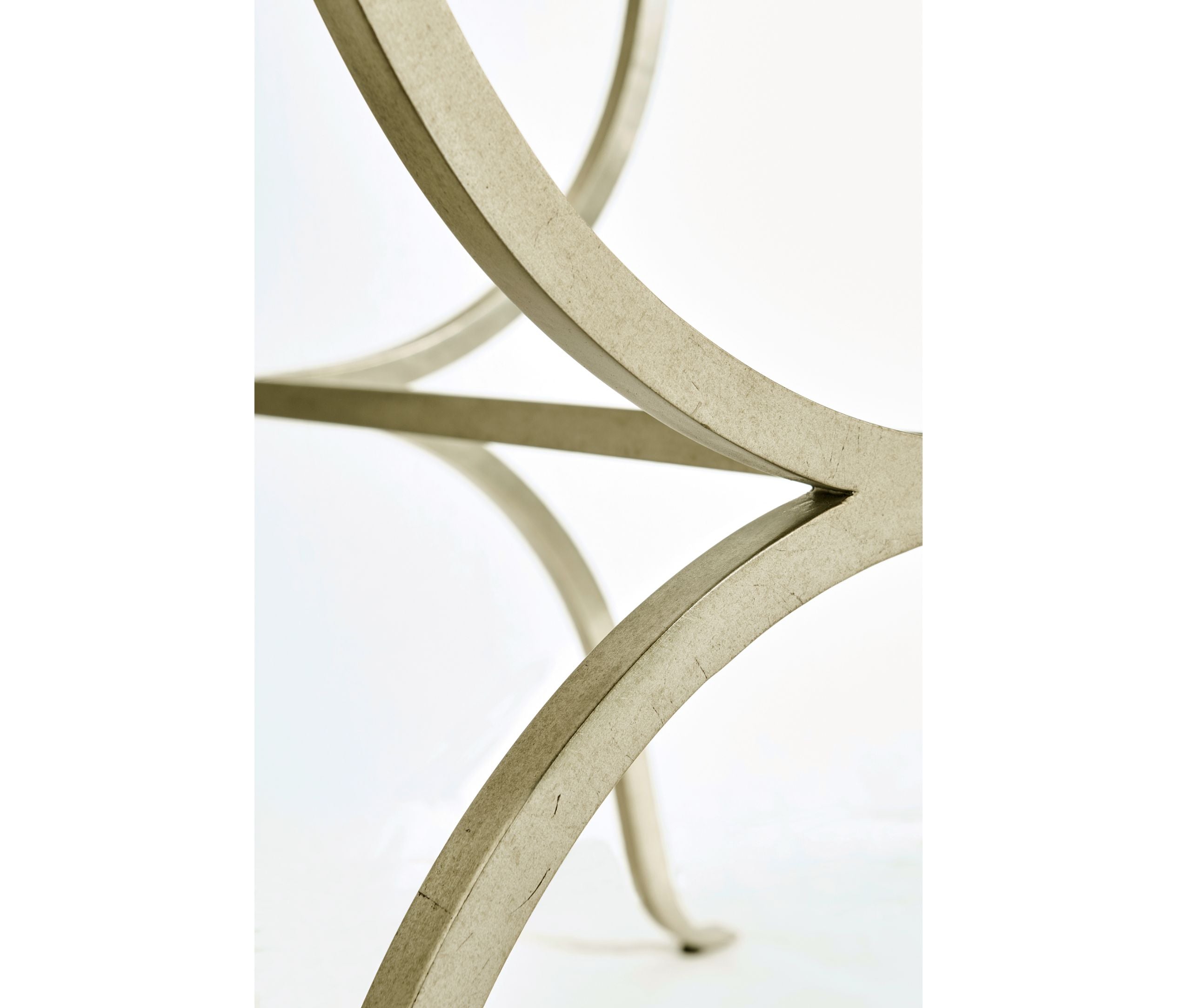 Jonathan Charles Square Side Table Horseshoe - Silver