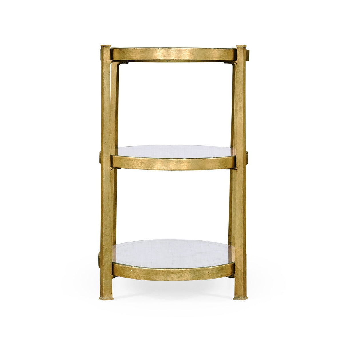 Jonathan Charles Small Oval Side Table Contemporary Three-Tier - Gilded