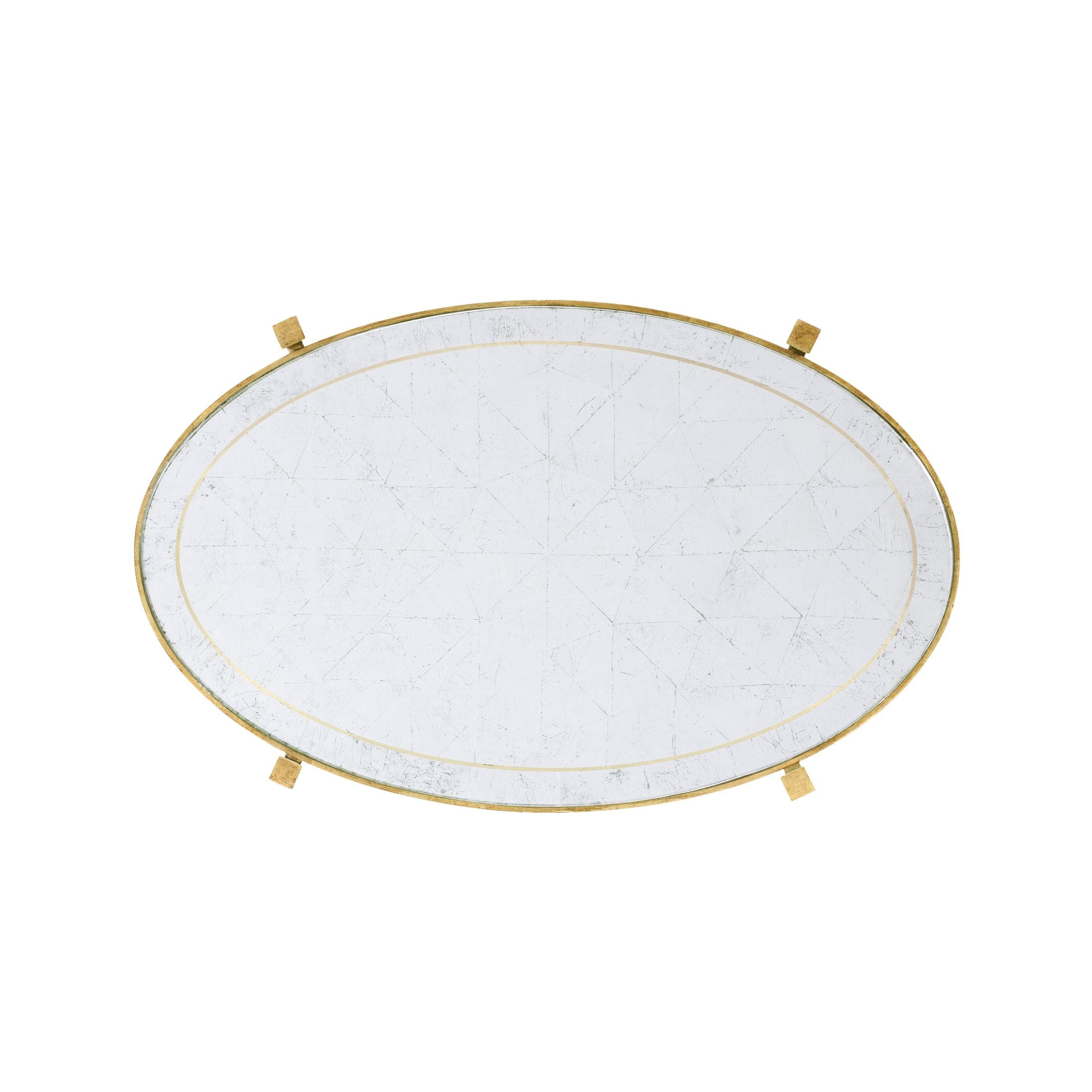 Jonathan Charles Small Oval Side Table Contemporary Three-Tier - Gilded