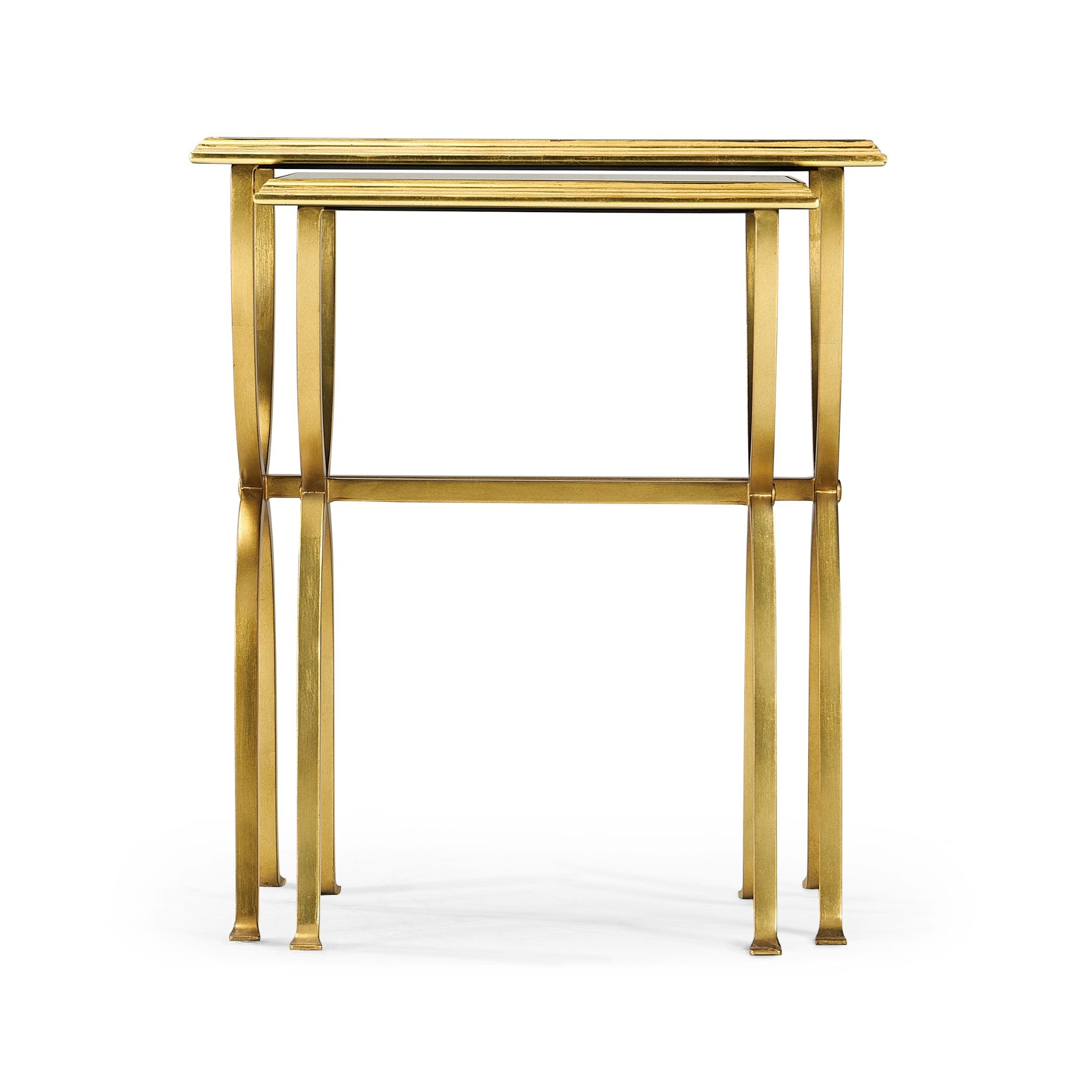 Jonathan Charles Horseshoe Nest of Tables in Gilded Iron