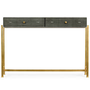 Jonathan Charles 1930s Console Table in Gilded Anthracite Shagreen