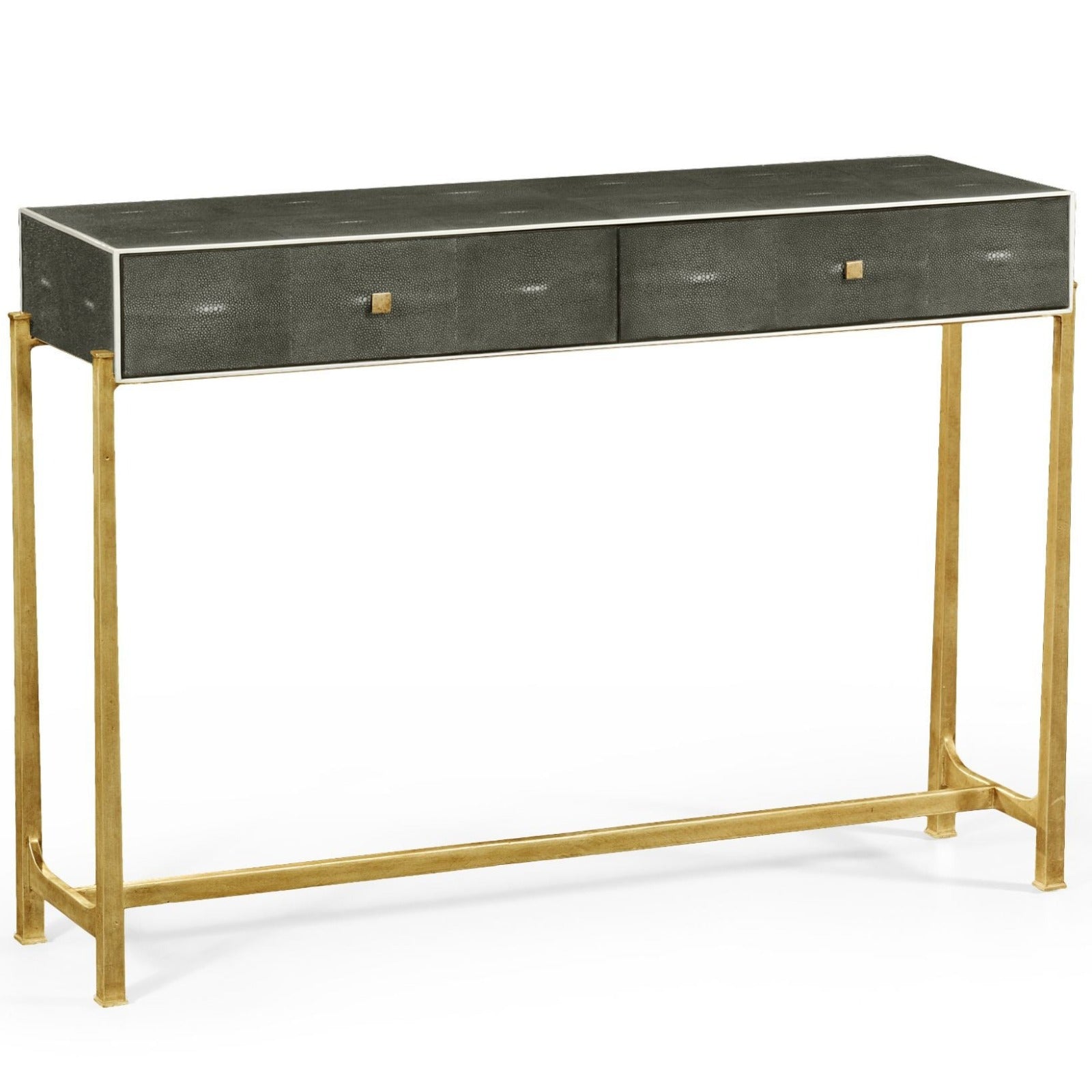 Jonathan Charles 1930s Console Table in Gilded Anthracite Shagreen