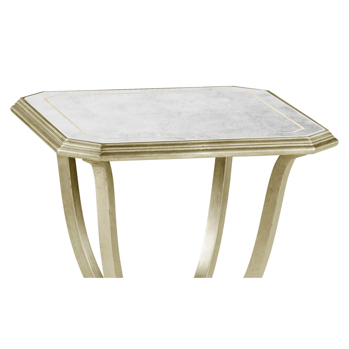 Jonathan Charles Octagonal Side Table Horseshoe - Silver