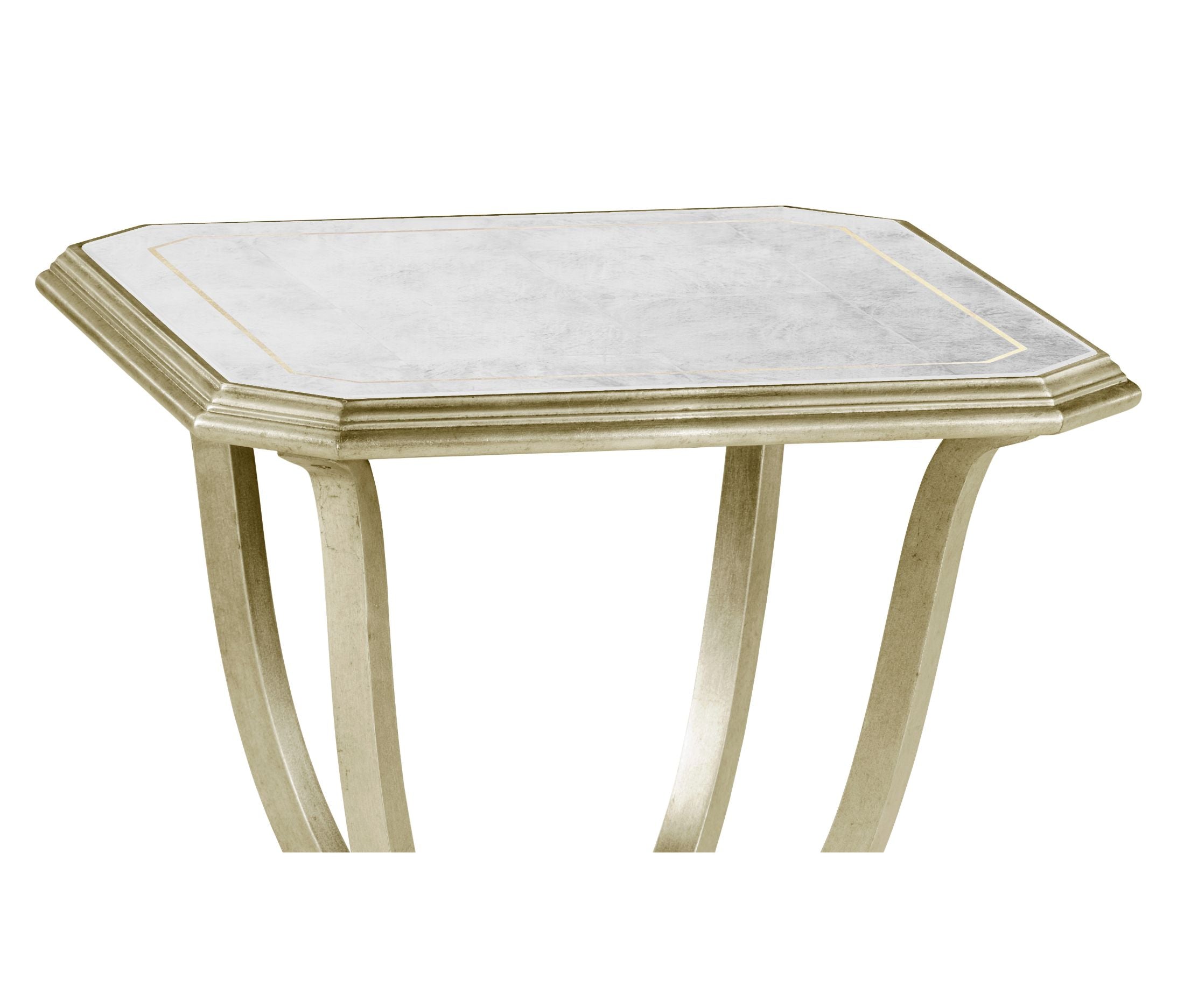 Jonathan Charles Octagonal Side Table Horseshoe - Silver