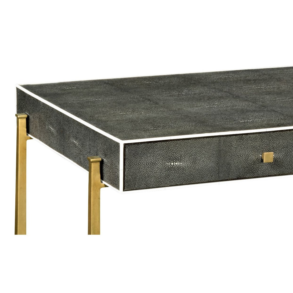 Jonathan Charles Coffee Table 1930s in Anthracite Shagreen - Gilded