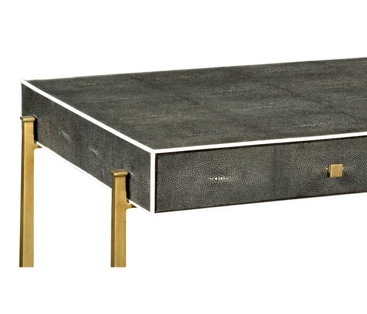 Jonathan Charles Coffee Table 1930s in Anthracite Shagreen - Gilded