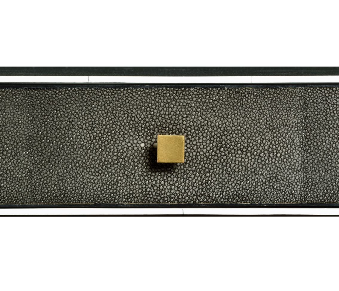 Jonathan Charles Coffee Table 1930s in Anthracite Shagreen - Gilded