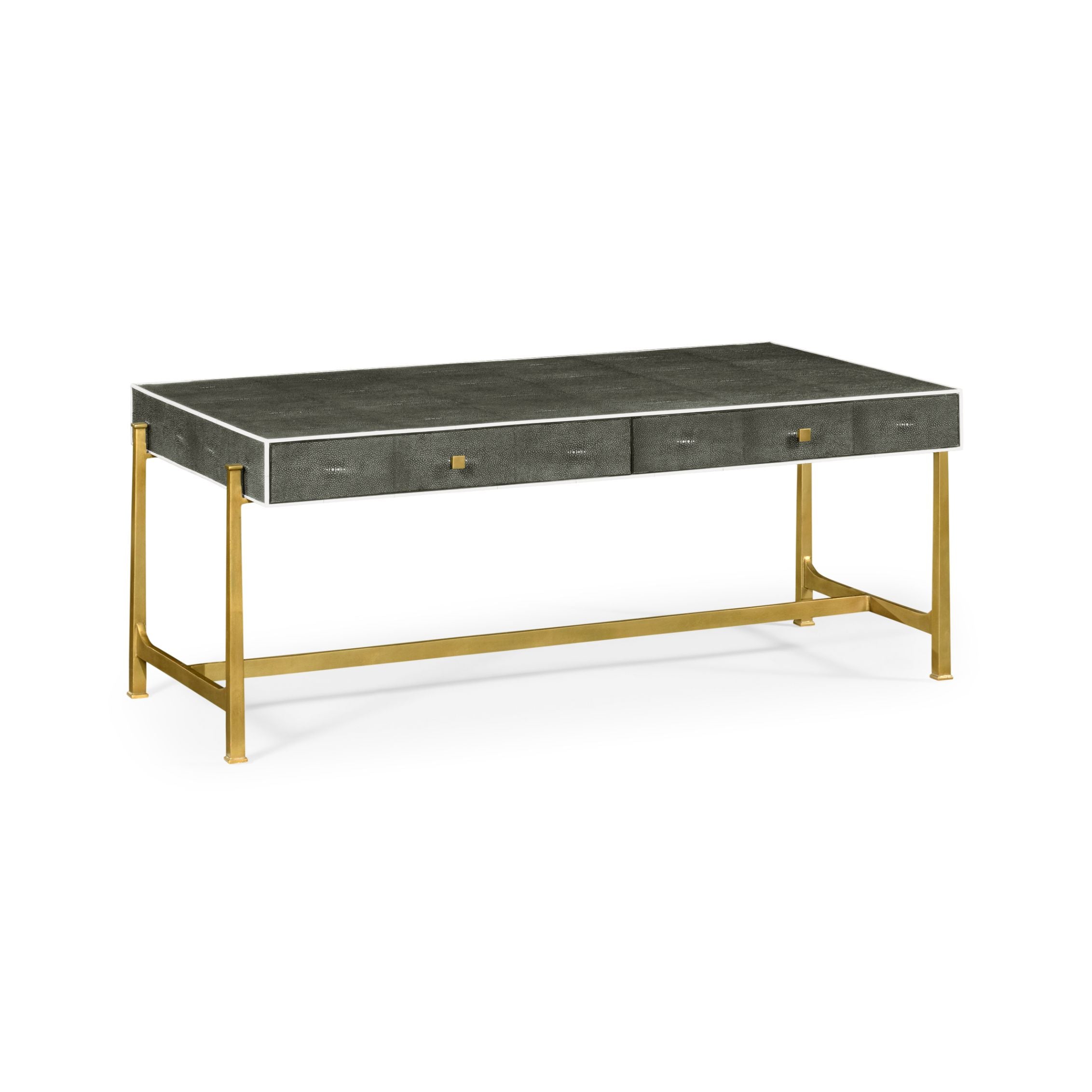 Jonathan Charles Coffee Table 1930s in Anthracite Shagreen - Gilded