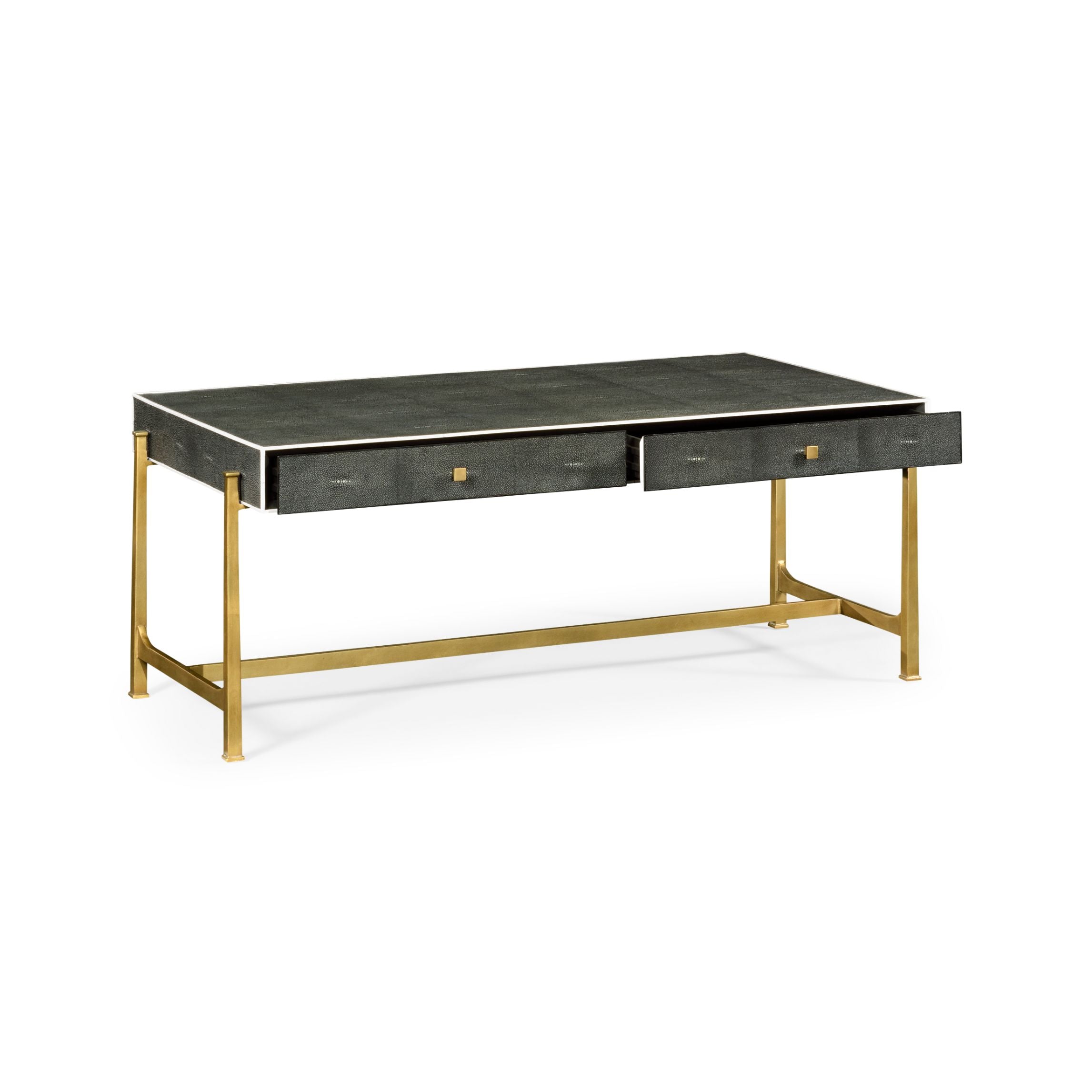 Jonathan Charles Coffee Table 1930s in Anthracite Shagreen - Gilded