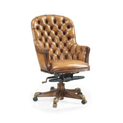 Jonathan Charles Chesterfield Style High Back Walnut Office Chair