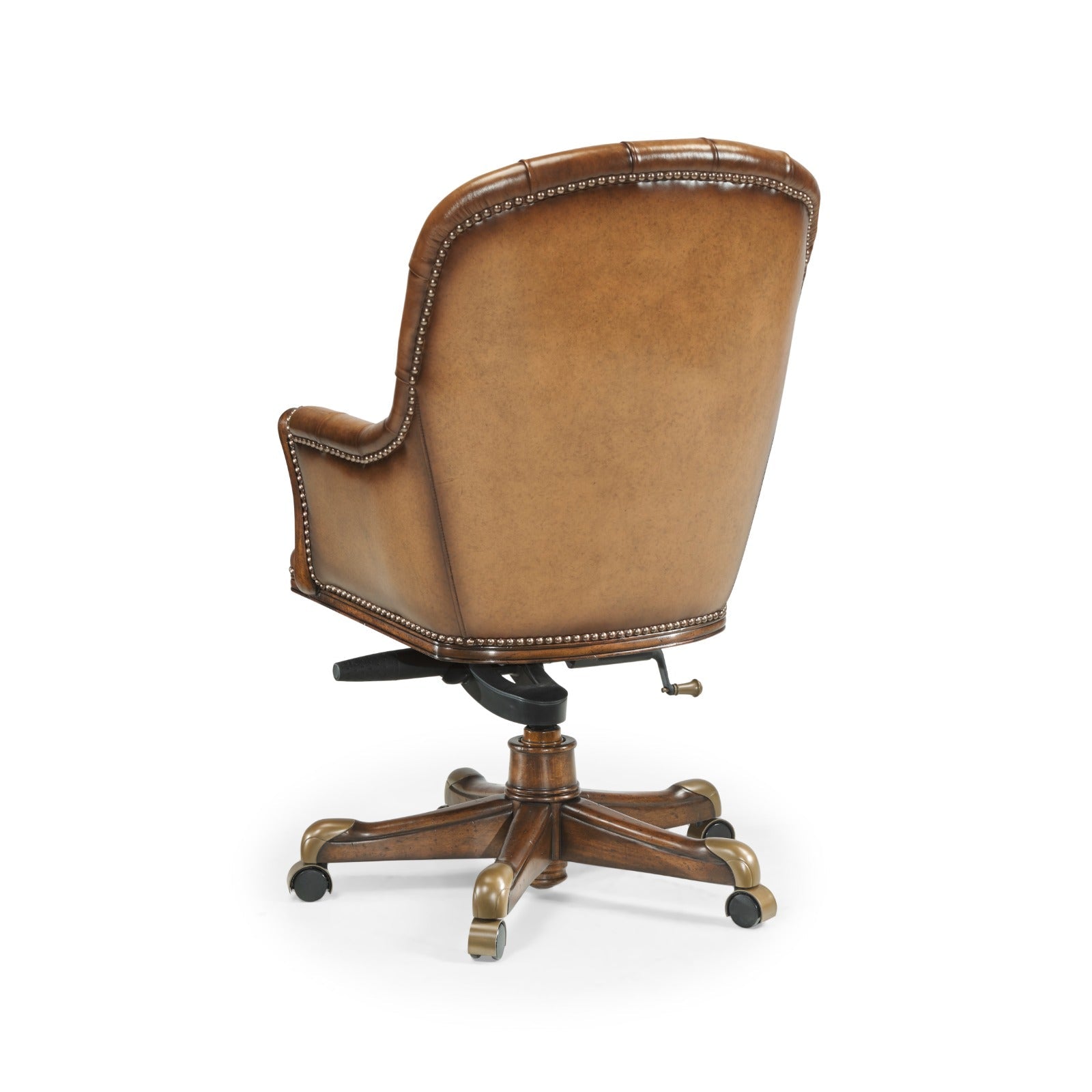 Jonathan Charles Chesterfield Style High Back Walnut Office Chair