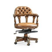 Jonathan Charles Captain's Style Walnut Office Chair