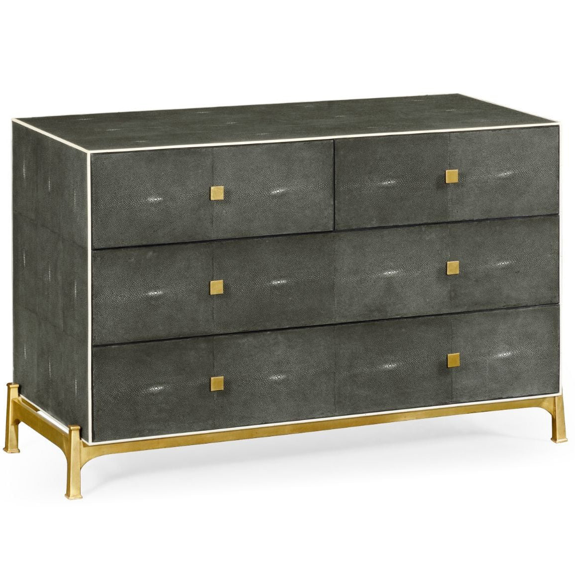 Jonathan Charles 1930s Chest of Drawers in Gilded Anthracite Shagreen - Large