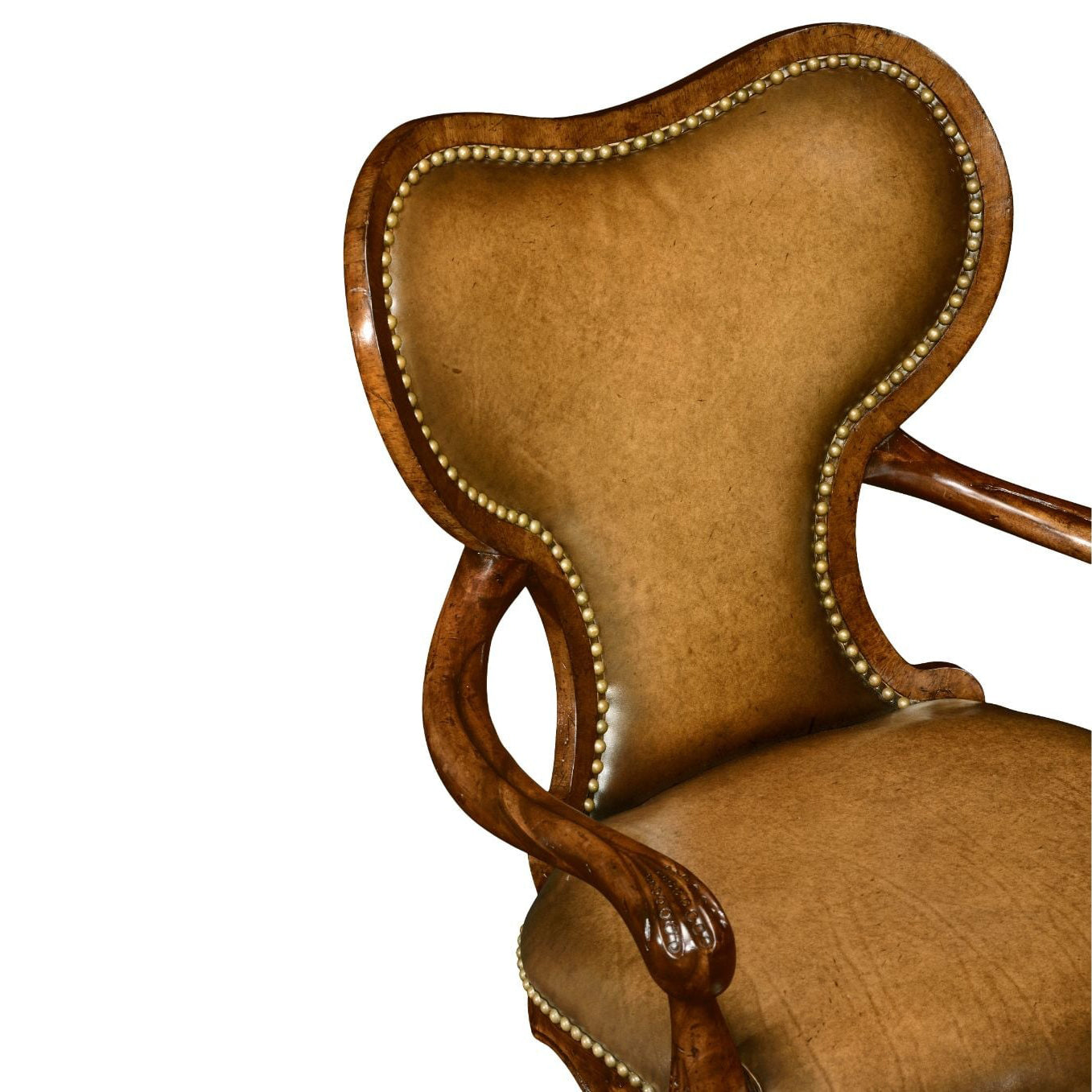 Jonathan Charles Double Lobed Shaped Mahogany Office Chair