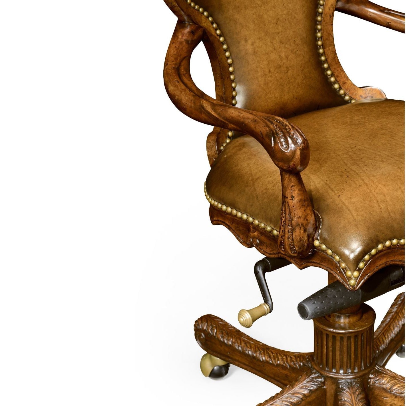 Jonathan Charles Double Lobed Shaped Mahogany Office Chair