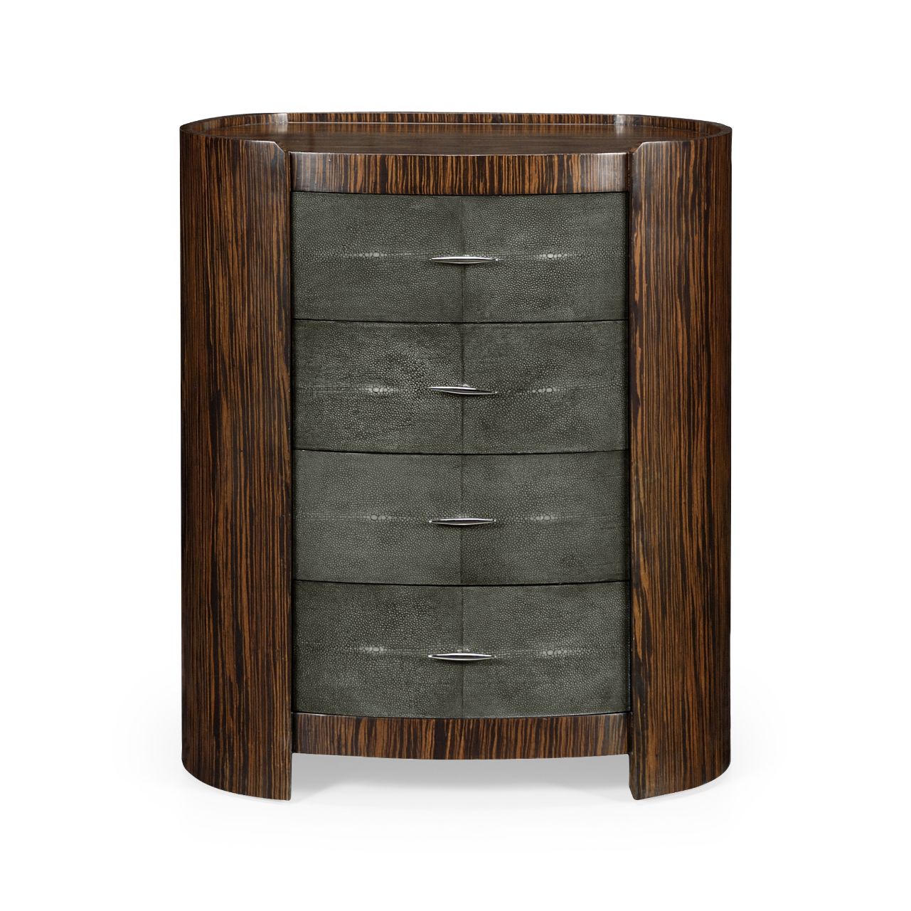 Jonathan Charles Wide Oval Bedside Chest Shagreen
