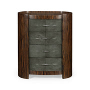 Jonathan Charles Wide Oval Bedside Chest Shagreen