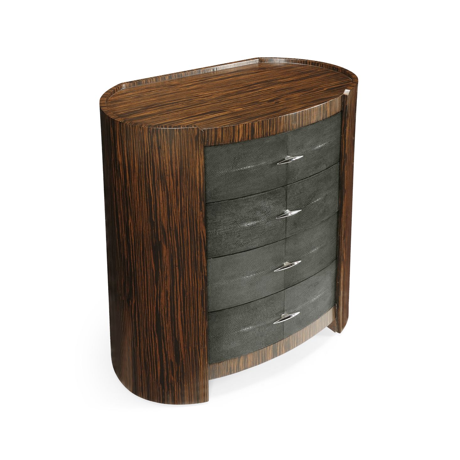 Jonathan Charles Wide Oval Bedside Chest Shagreen