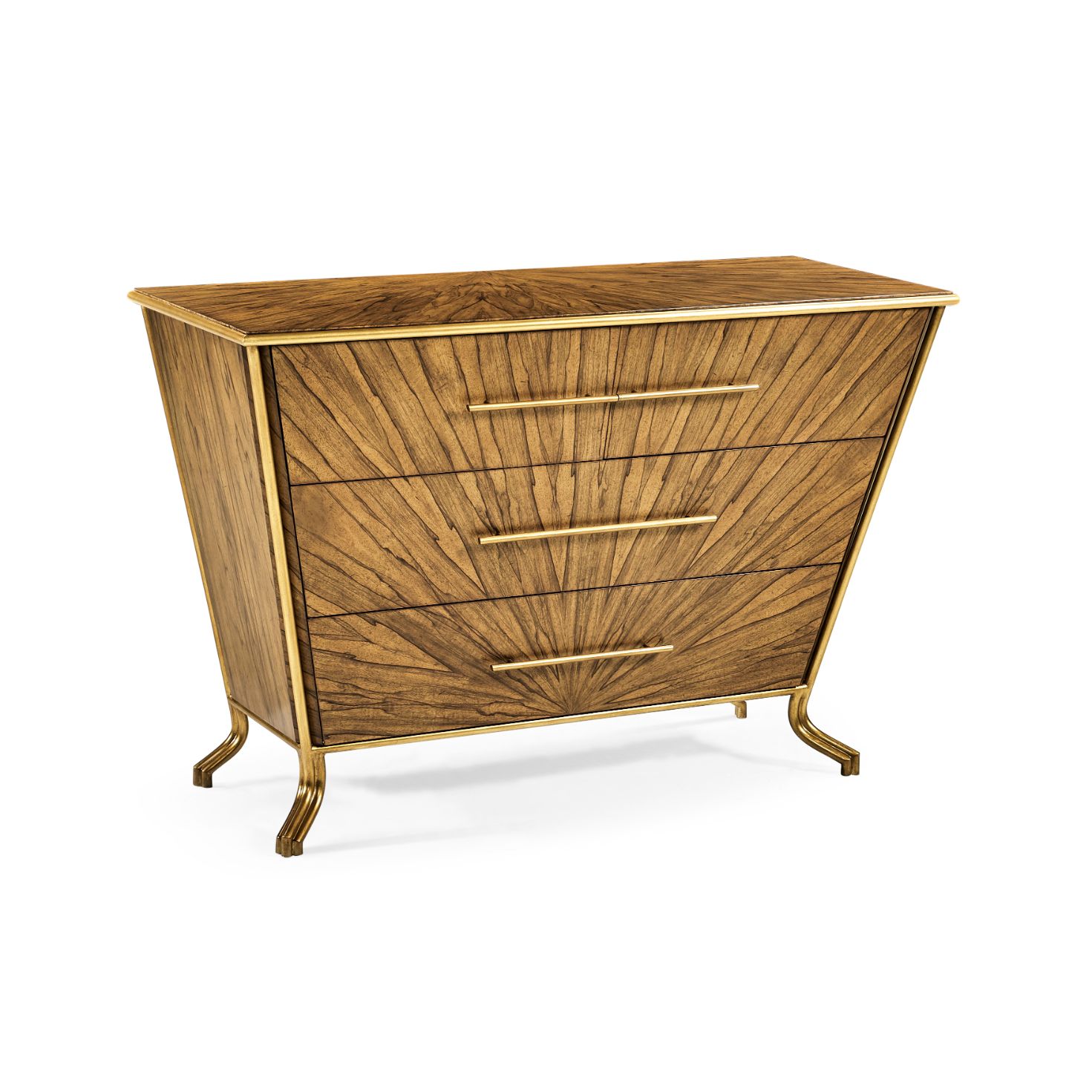 Jonathan Charles Argentinian Walnut Veneered Tapering Chest of Drawers