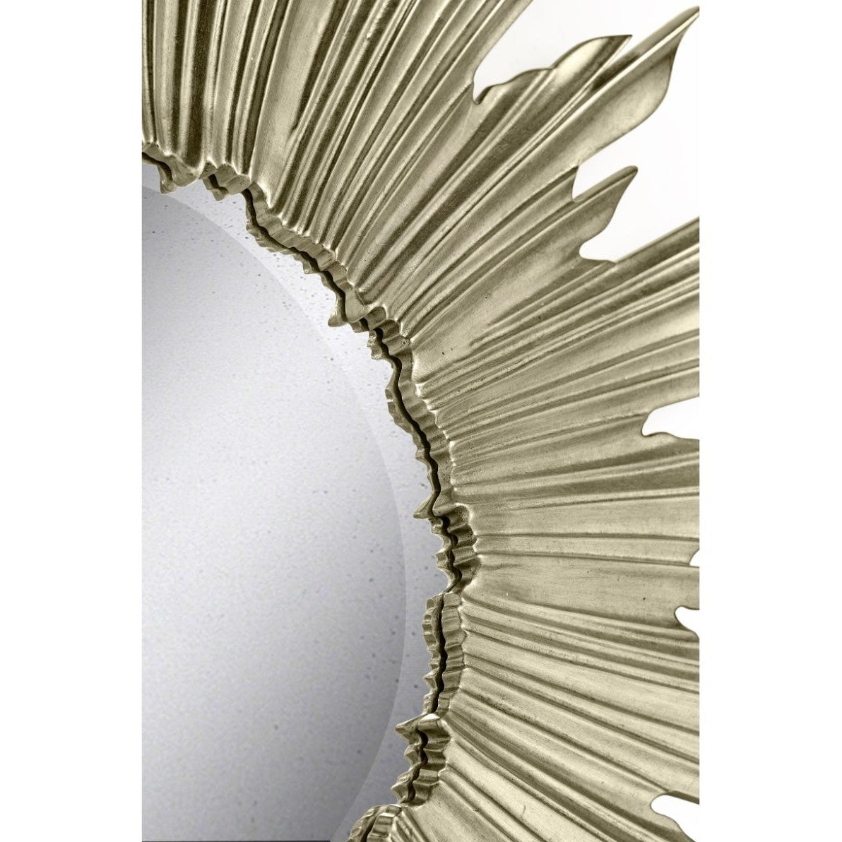 Jonathan Charles Small Antique Silver Wall Mirror Sunburst
