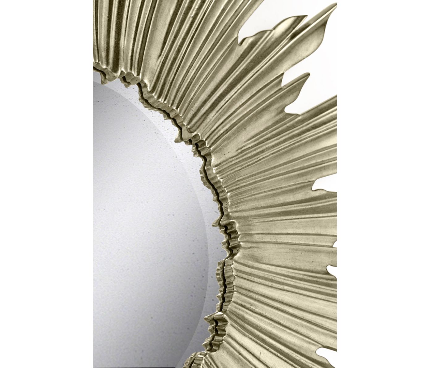Jonathan Charles Small Antique Silver Wall Mirror Sunburst