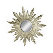 Jonathan Charles Small Antique Silver Wall Mirror Sunburst