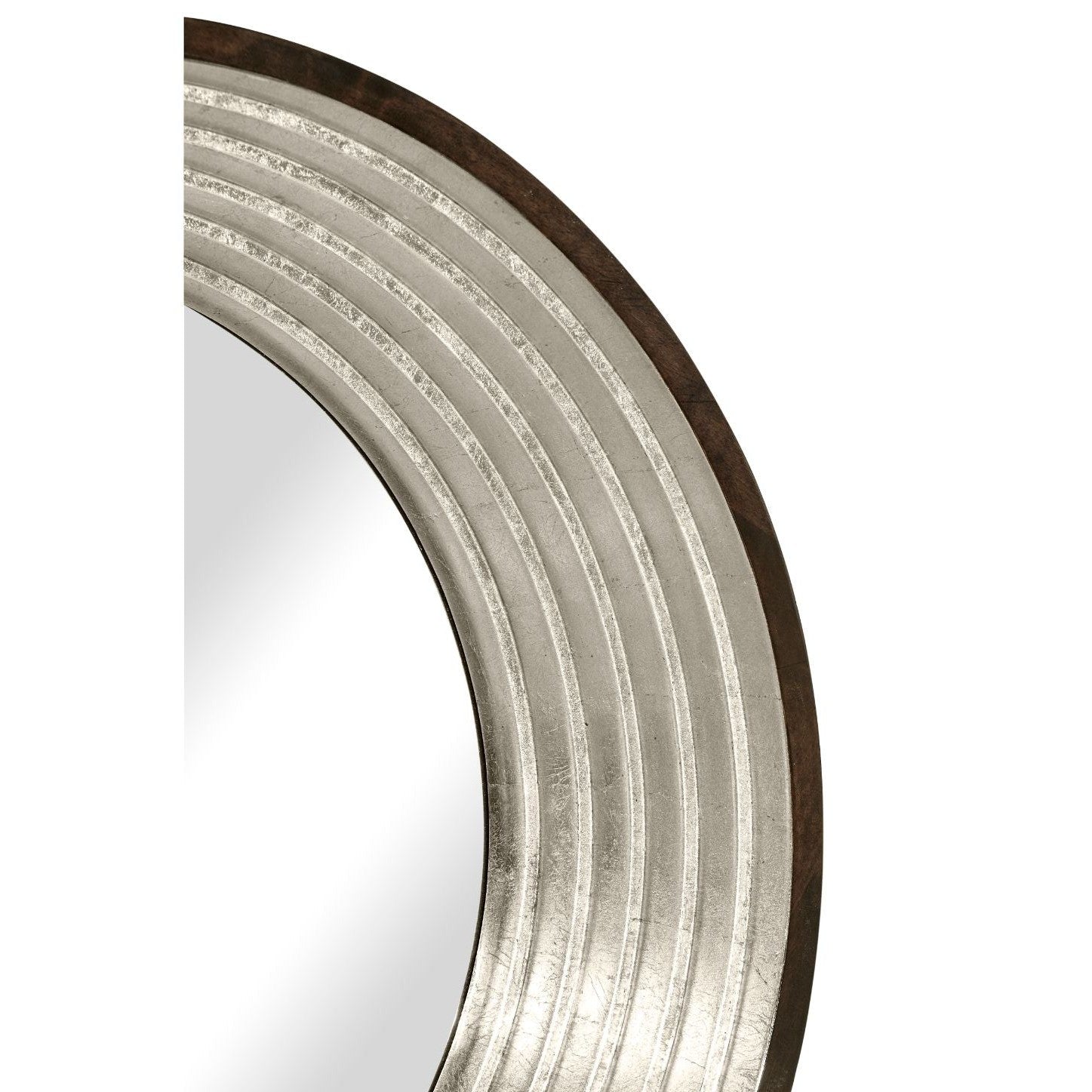 Jonathan Charles Contemporary Circular Silver Espresso Recessed Mirror