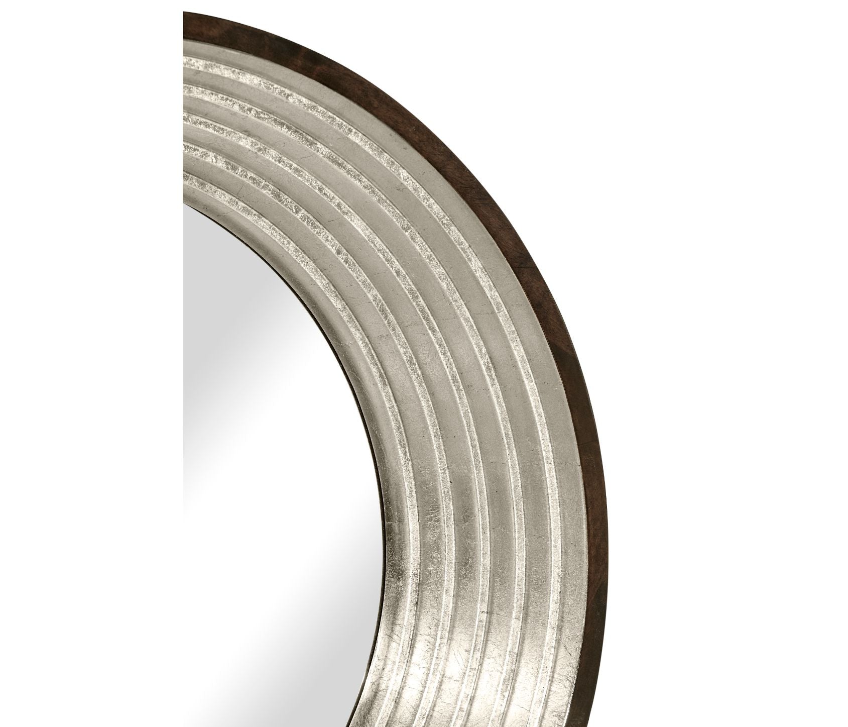 Jonathan Charles Contemporary Circular Silver Espresso Recessed Mirror