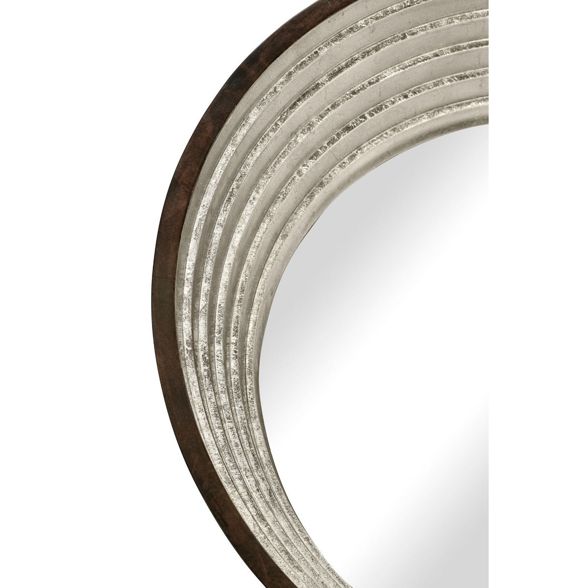 Jonathan Charles Contemporary Circular Silver Espresso Recessed Mirror