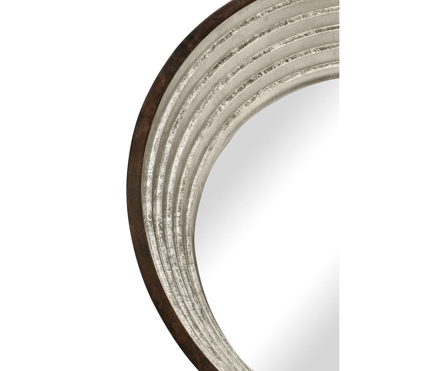Jonathan Charles Contemporary Circular Silver Espresso Recessed Mirror