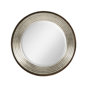 Jonathan Charles Contemporary Circular Silver Espresso Recessed Mirror