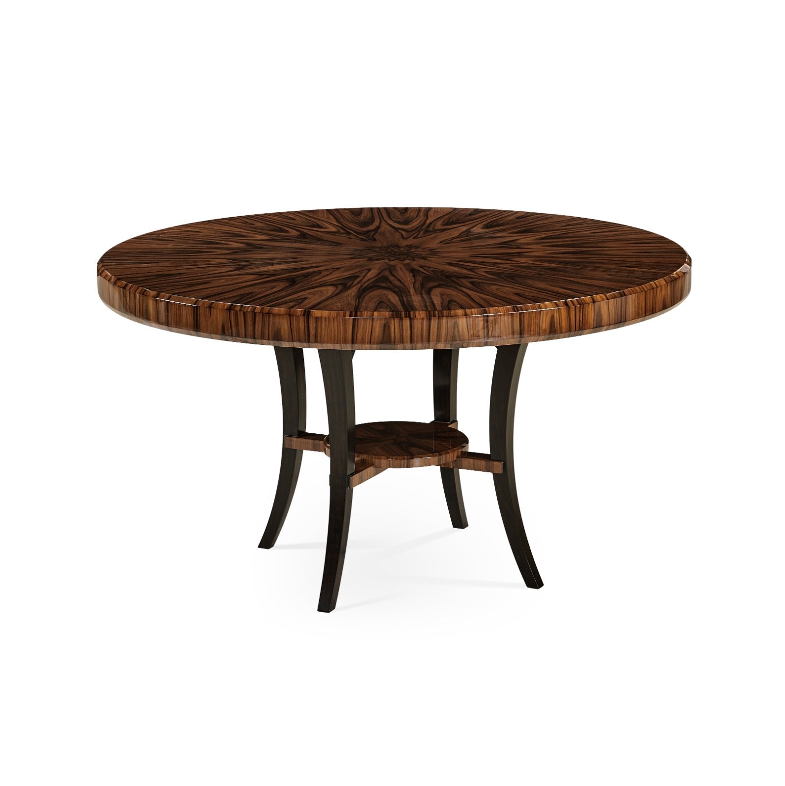 Jonathan Charles 54" Art Deco High Lustre Round Dining Table