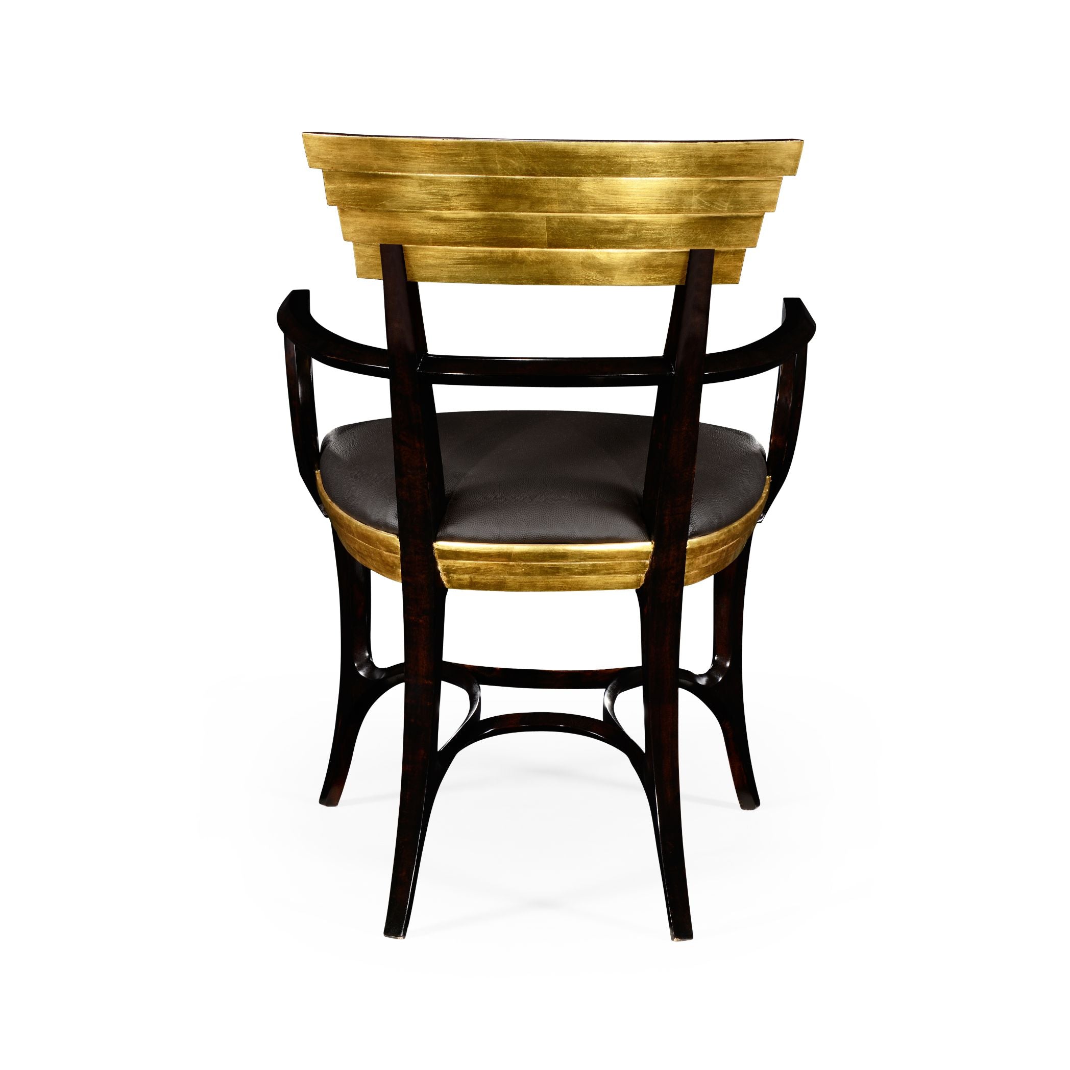 Jonathan Charles Dining Chair with Arms Modernist Stepped in Leather