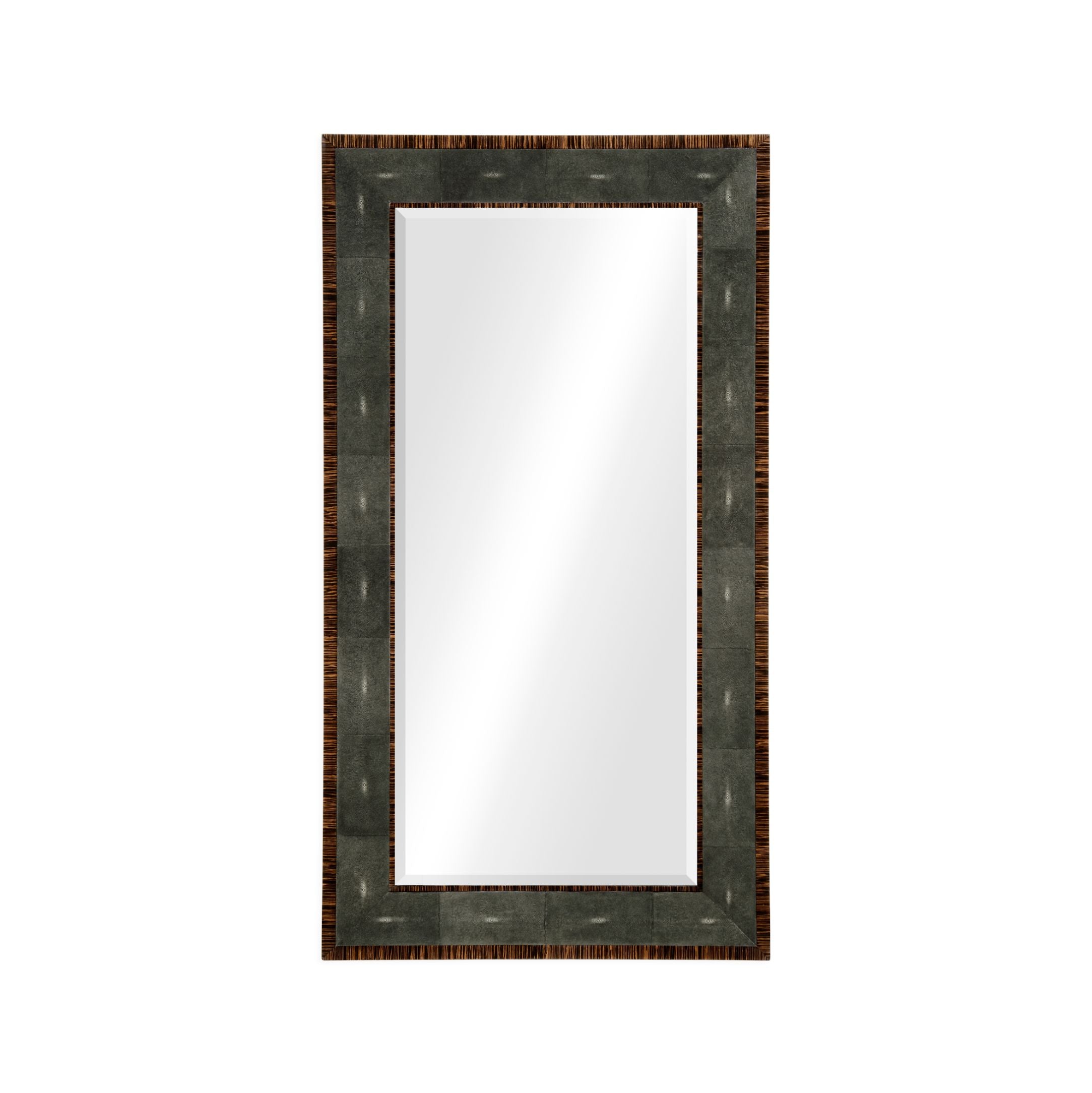 Jonathan Charles Floor Mirror in Anthracite Shagreen