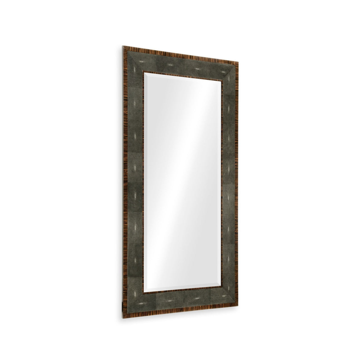 Jonathan Charles Floor Mirror in Anthracite Shagreen