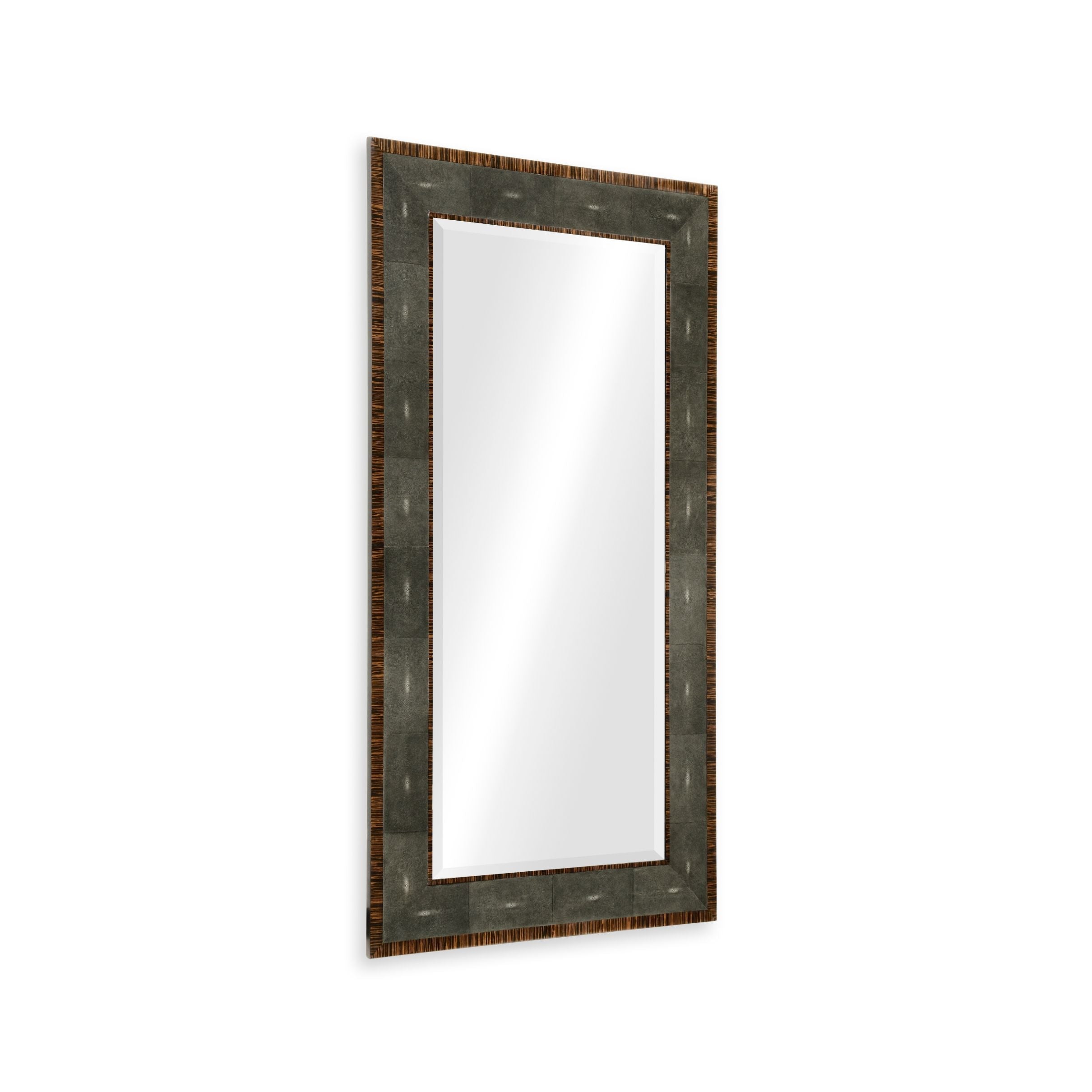 Jonathan Charles Floor Mirror in Anthracite Shagreen
