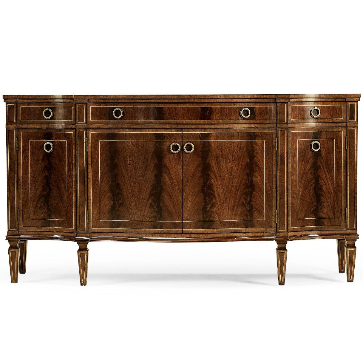 Jonathan Charles Buckingham Serpentine Mahogany Sideboard