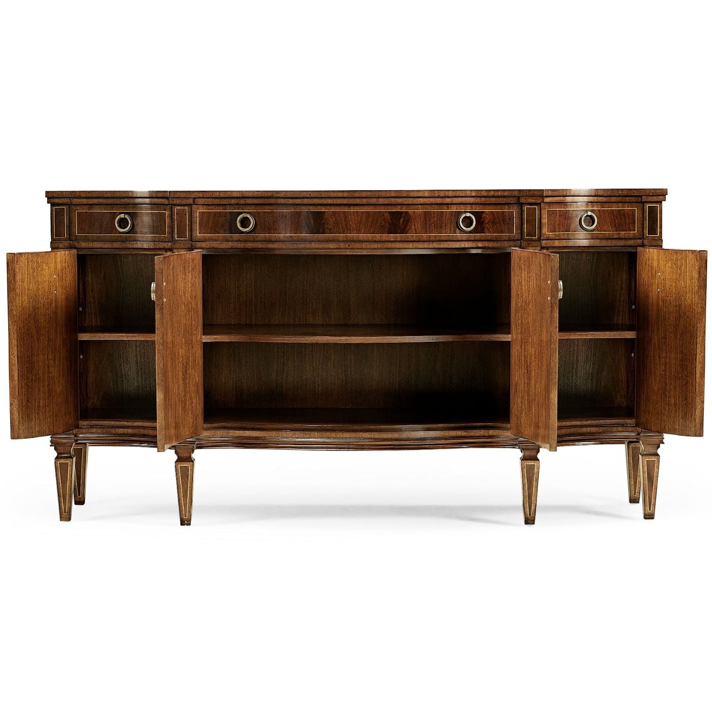 Jonathan Charles Buckingham Serpentine Mahogany Sideboard