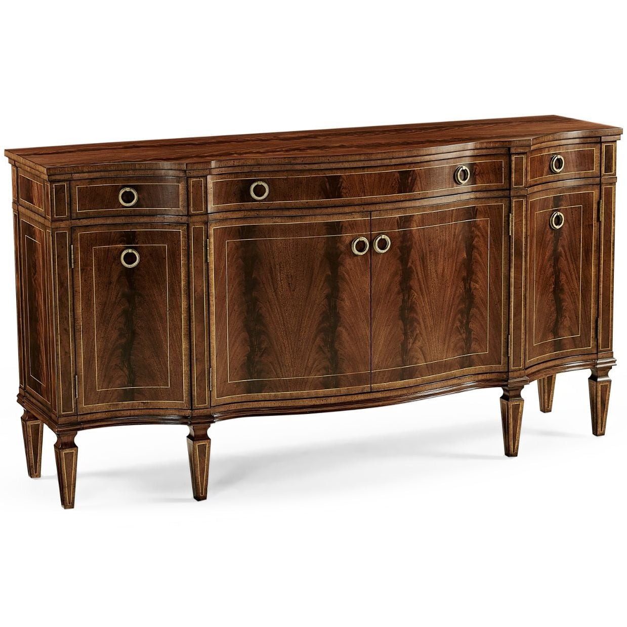 Jonathan Charles Buckingham Serpentine Mahogany Sideboard