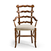 Jonathan Charles Walnut "Yoke" Ladderback Arm Chair in Shambala