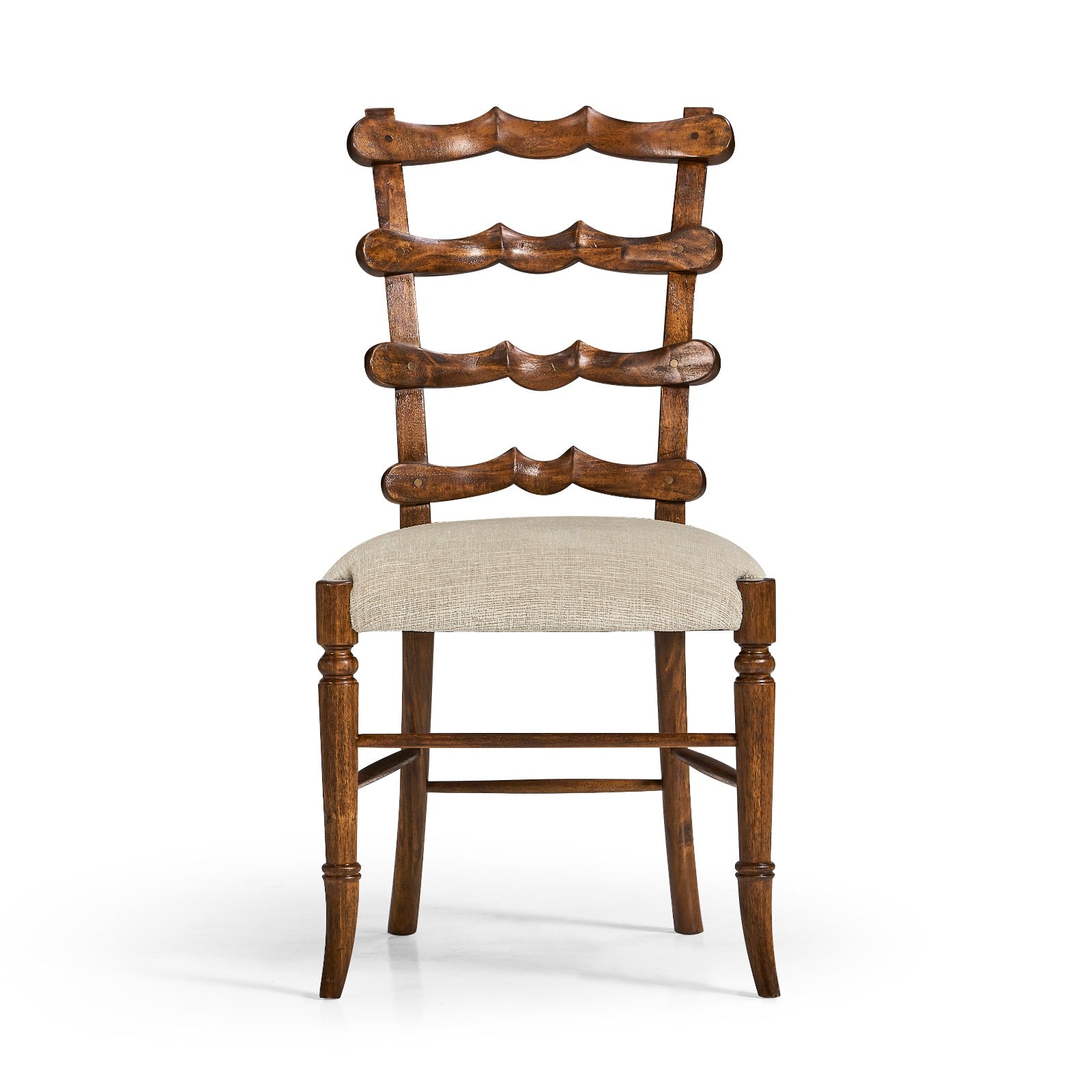 Jonathan Charles Walnut "Yoke" Ladderback Side Chair in Shambala