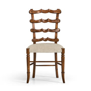Jonathan Charles Walnut "Yoke" Ladderback Side Chair in Shambala