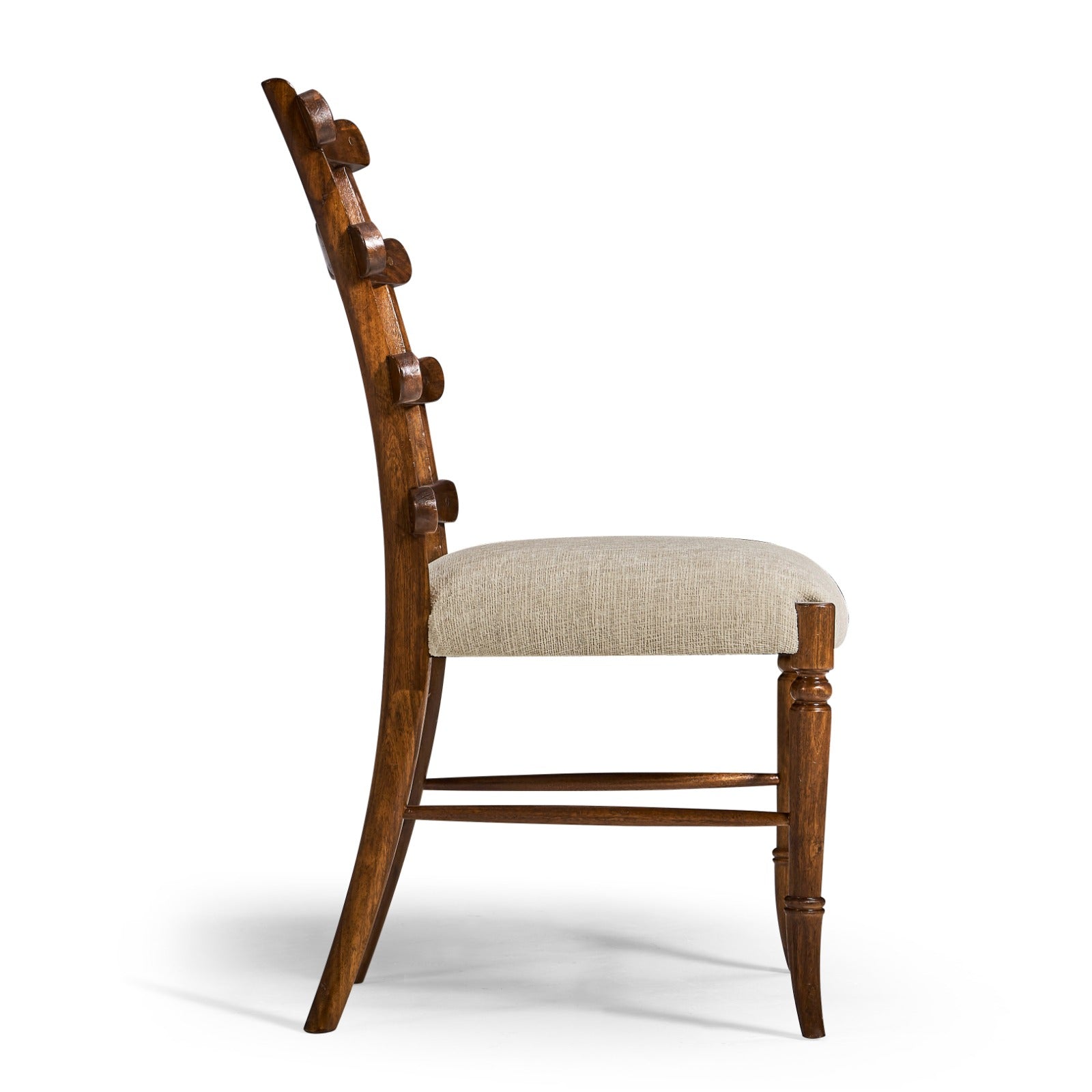 Jonathan Charles Walnut "Yoke" Ladderback Side Chair in Shambala