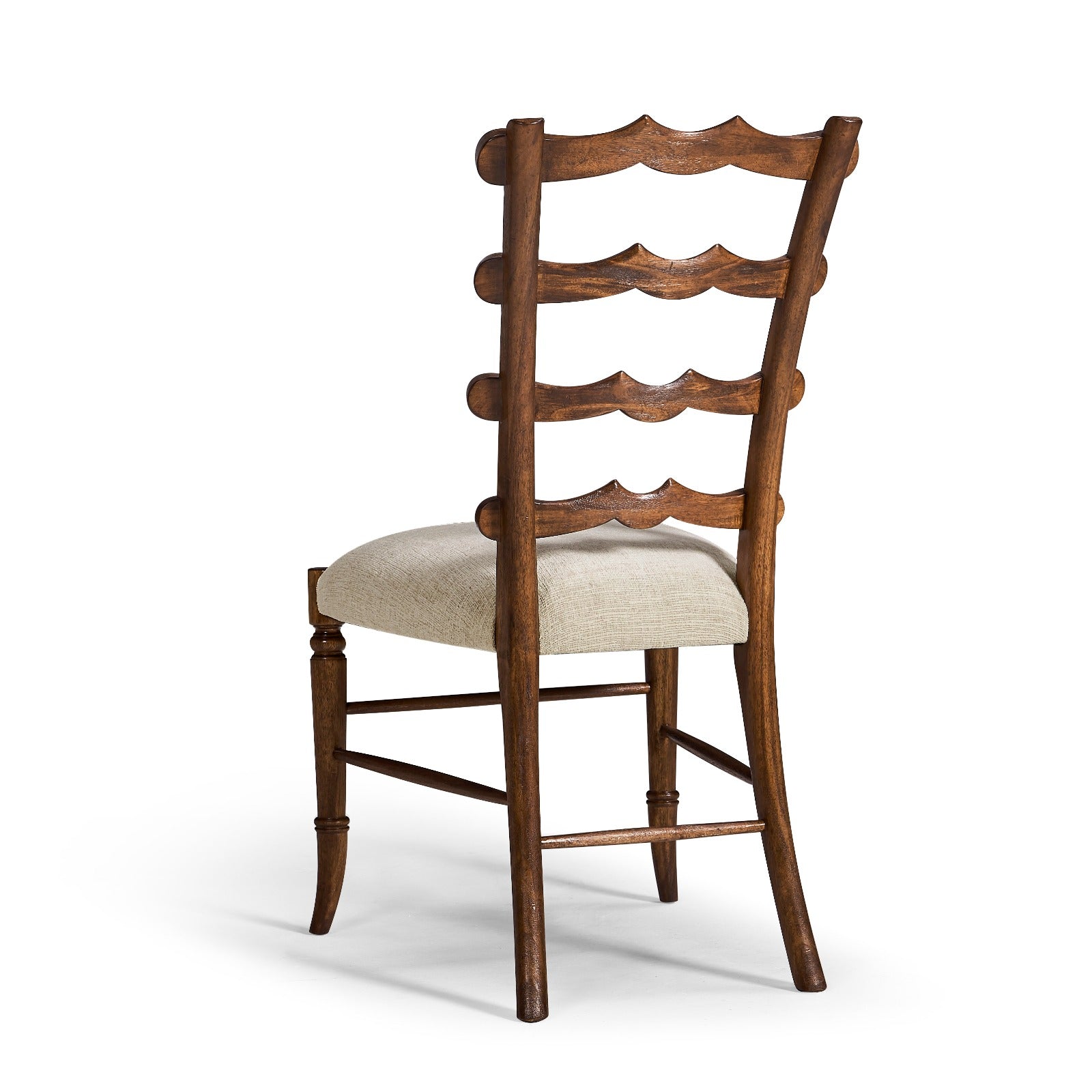 Jonathan Charles Walnut "Yoke" Ladderback Side Chair in Shambala