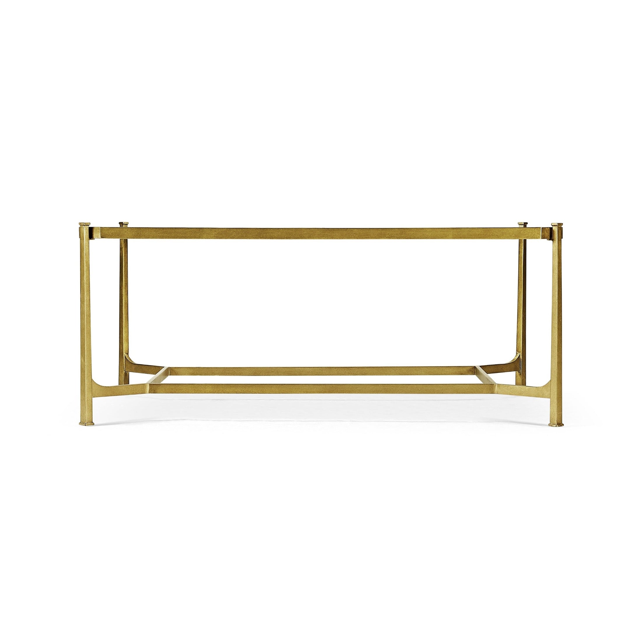 Jonathan Charles Coffee Table Contemporary with Glass Top - Gilded